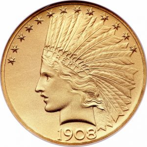 10 dollars indien 1908