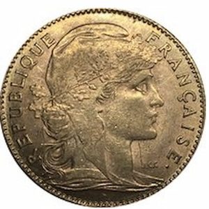 10 francs or coq marianne