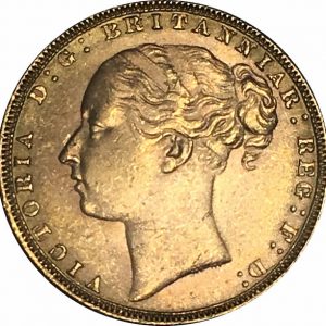 9Pièce Or Souverain Victoria Jeune de 1871 à 1885 - Revers Saint-George