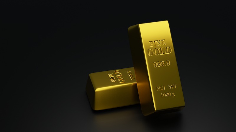 gold bars on black background