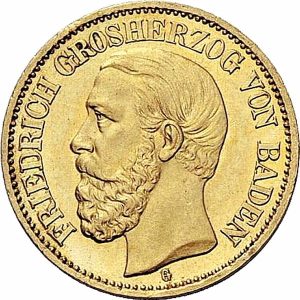 Pièce 10 Mark Or Friedrich Ier 1872 et 1873 Recto