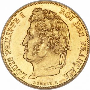 Pièce 20 Francs Or Louis Philippe I Lauré Recto
