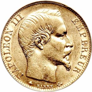 Pièce 20 Francs Or Napoléon III Tête Nue Recto