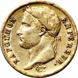 Pièce 20 Francs Or Napoléon Ier 1807 et 1808 Recto