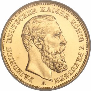 Pièce 20 Mark Or Friedrich III 1888 Recto