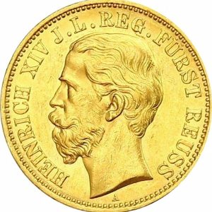 Pièce 20 Mark Or Heinrich XIV 1881