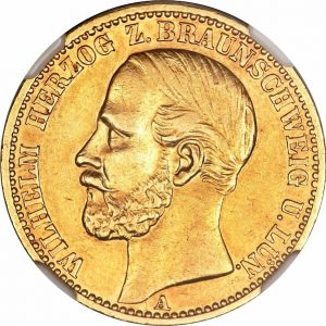 Pièce 20 Mark Or Wilhelm 1875 Recto