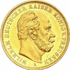 Pièce 20 Mark Or Wilhelm Ier Recto