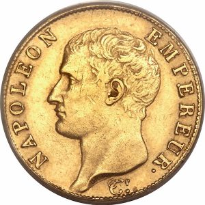 Pièce 40 Francs Or Napoléon Ier An 13 et An 14 Recto