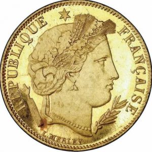 Pièce 5 Francs Or Cérès Recto