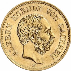 Pièce 5 Mark Or Albert 1877