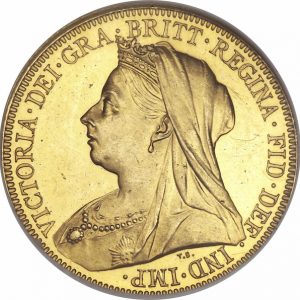 Pièce Or Souverain Victoria Veuve ou Voilée de 1893 à 1901