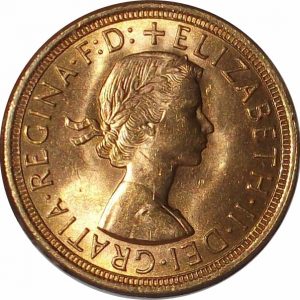 Pièce Souverain Or Elizabeth II 1957 à 1968
