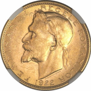Pièce 20 Lei Or Ferdinand I 1922 Recto