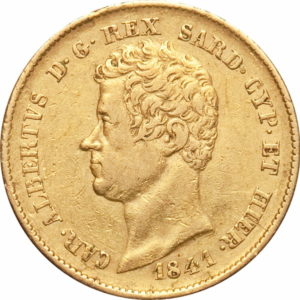 Pièce 20 Lire Or Charles Albert - Union Latine Recto