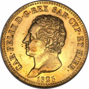Pièce 20 Lire Or Charles Felix - Union Latine Recto