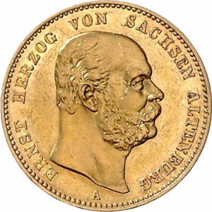 Pièce 20 Mark Or Ernst 1887 Recto
