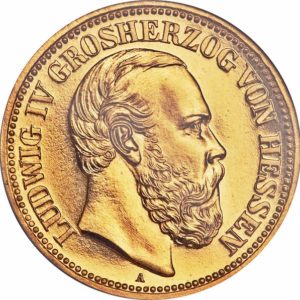 Pièce 20 Mark Or Ludwig IV 1892 Recto