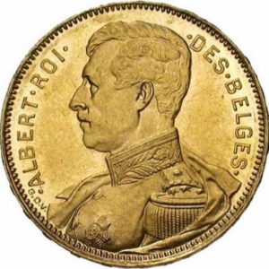 Pièce 20 francs Or Albert Ier - Union Latine Recto