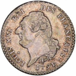 Pièce 15 Sols Louis XVI Roi des Français recto