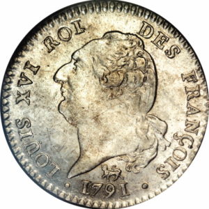 Pièce 15 Sols Louis XVI Roi des François recto