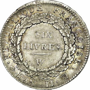 Pièce 6 Livres République Françoise An II recto