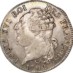 Pièce demi Ecu de 3 Livres Louis XVI - François - recto