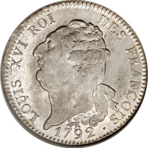 Pièces 6 livres Louis XVI François recto