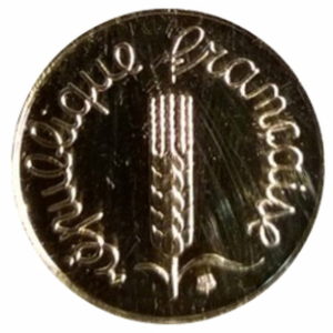 Pièce 1 Centime Or 2000 à 2001 Recto