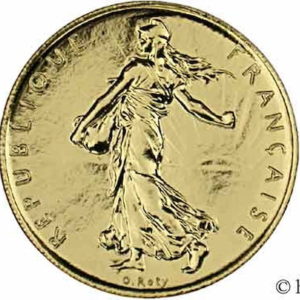 Pièce 1 Franc Or 2000 à 2001 Recto
