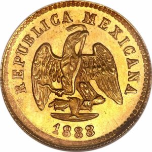 Pièce 1 Peso Or 1870 à 1905 Recto