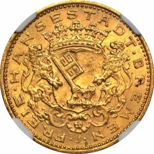 Pièce 20 Mark Or Brême 1906 Recto