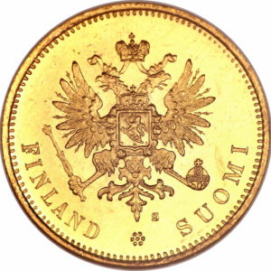 Pièce 20 Markkaa Or 1878 à 1913 Recto