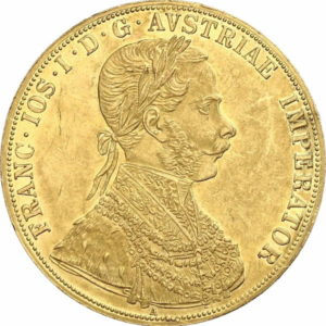 Pièce 4 Ducats Or François Joseph I 1867 à 1915 Recto