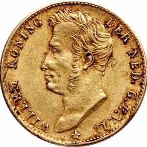 Pièce 5 Gulden Or Willem I 1826 et 1827 Recto