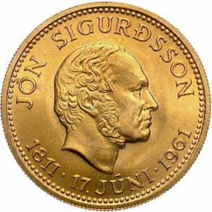 Pièce 500 Kronur Or 1961 Recto