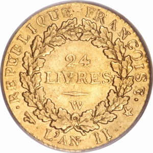 Pièce Louis d'Or 24 Livres République Françoise Recto