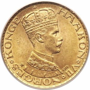Pièces 10 & 20 Kroner Or Haakon VII 1910 Recto