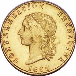 Pièce 10 Pesos Or Colombie 1858-1862