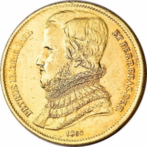 Pièce 10000 Reis Or Pedro II 1849 à 1851