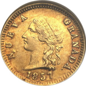 Pièce 2 Pesos Or Colombie 1857-1858