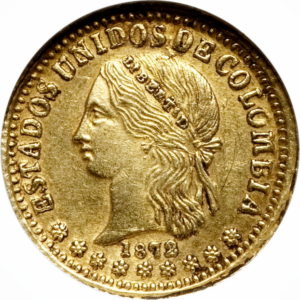 Pièce 2 Pesos Or Colombie 1863