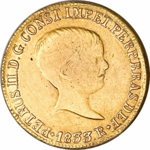 Pièce 4 000 Reis Or Pedro II de 1832 et 1833