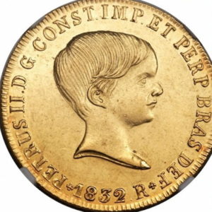 Pièce 6 400 Reis Or Pedro II 1832 et 1833