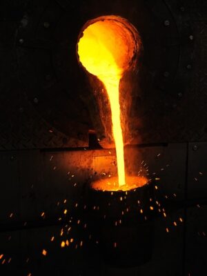 gold melted in foundry