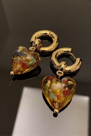 Fashion Vintage Heart Earring - Vintage Green