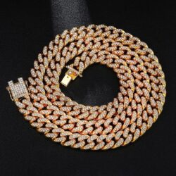 Hip Hop Iced Out Paved Rhinestones CZ Bling Rapper Necklaces - Necklace Bracelet _ 8inch and 22inch