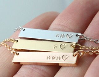 Nom Collier-or rose_or blanc bar Collier-or bar _ Etsy France
