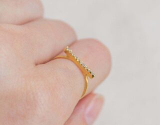 Omega Pave Ring Solid Gold - White Gold M