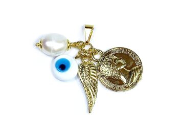 Pingente Mix Moeda Australiana Banho Ouro (ouro, Branco)